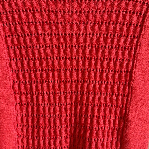 FREE PEOPLE Orange Crochet Knit Top Size M - Picture 2 of 3